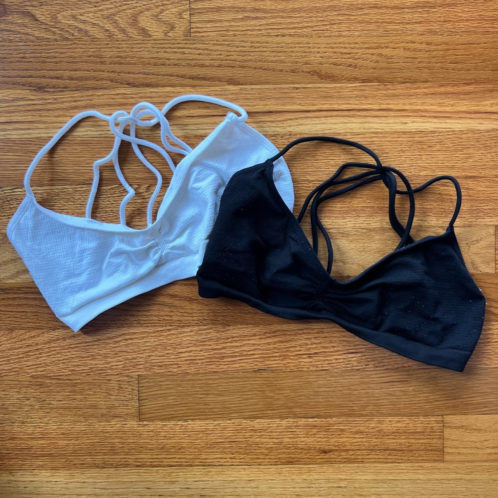 Free People Black and White Bralette Duo